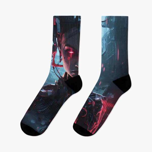 Item preview, Nerdy Cyborg Cyberpunk 4 designed and sold by Red Witch Art.