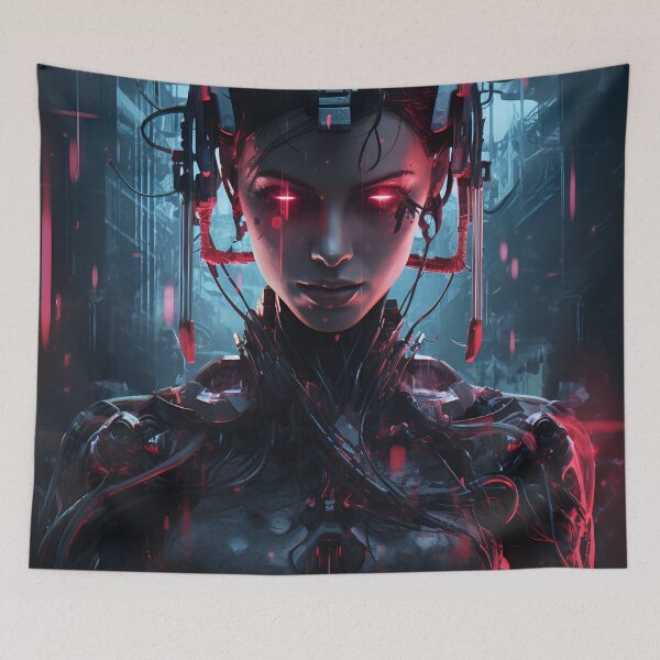 Item preview, Nerdy Cyborg Cyberpunk 4 designed and sold by Red Witch Art.