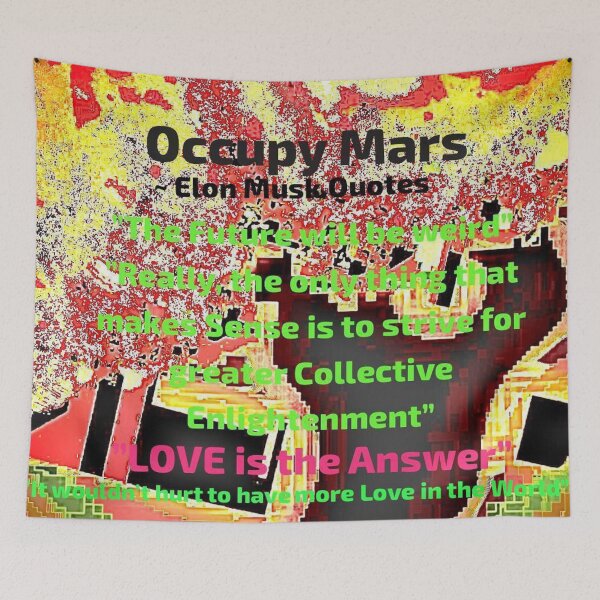 Item preview, Pixel Map Art, Occupy Mars, Elon Musk Quotes designed and sold by SoulArtSara.