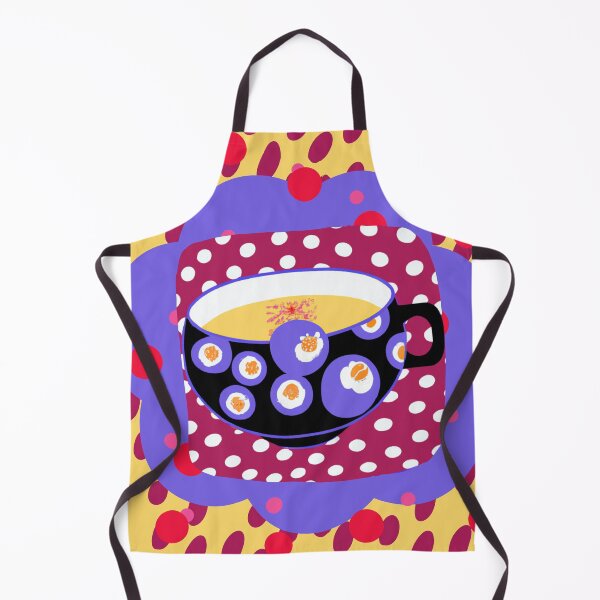 Item preview, Pop Art Memphis Modern Teacups Series, Yellow Purple Red Dots Style designed and sold by MirabiliaMagpie.