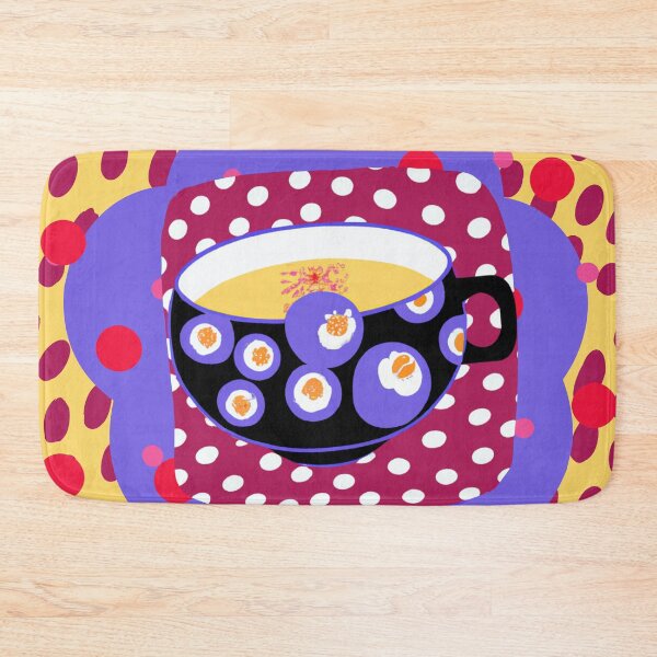 Item preview, Pop Art Memphis Modern Teacups Series, Yellow Purple Red Dots Style designed and sold by MirabiliaMagpie.