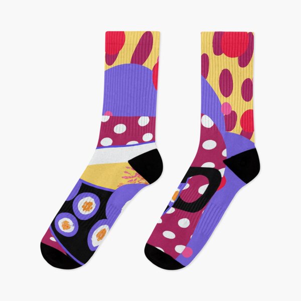 Item preview, Pop Art Memphis Modern Teacups Series, Yellow Purple Red Dots Style designed and sold by MirabiliaMagpie.