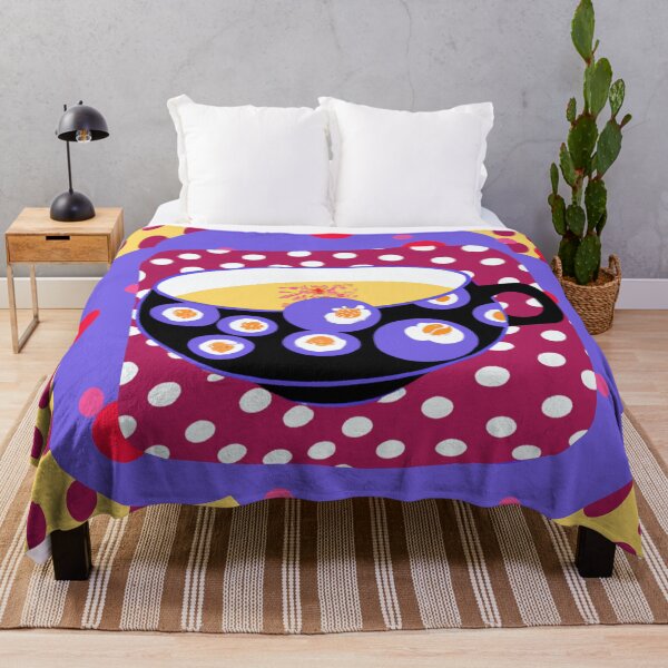 Item preview, Pop Art Memphis Modern Teacups Series, Yellow Purple Red Dots Style designed and sold by MirabiliaMagpie.