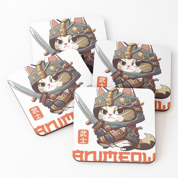 Item preview, Animeow Samurai  cute Cat Japanese with amer on designed and sold by mermaidselina.