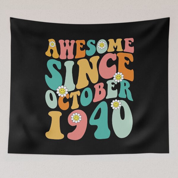 Item preview, Awesome Since October 1940 | Made In 1940 | Retro Groovy Birthday designed and sold by Christina-grich.