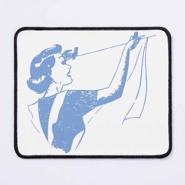 Item preview, woman hangs clothes after washing housewife housework comfort retro style designed and sold by ElenaPost.