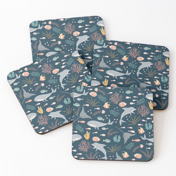 Item preview, Ocean pattern blue background designed and sold by MelanieL-Design.
