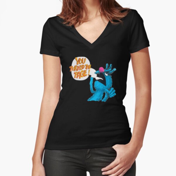 Retro The Monster at The end of This Book Fitted V-Neck T-Shirt