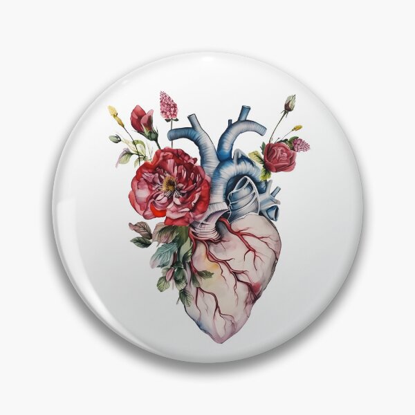 Item preview, Cutout - Aquarelle Amour: Vintage Blooming Heart Botanics designed and sold by EmeraldeaArt.