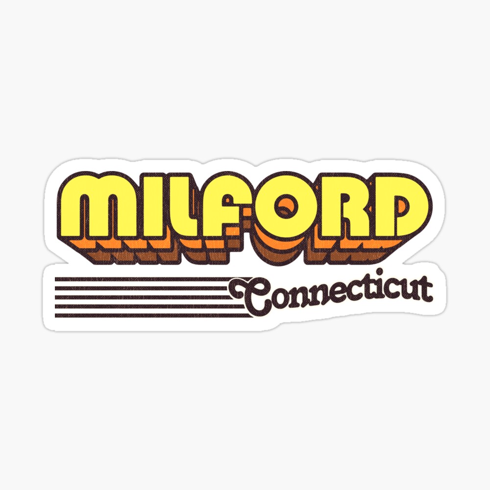 Milford, Connecticut | Retro Stripes Sticker