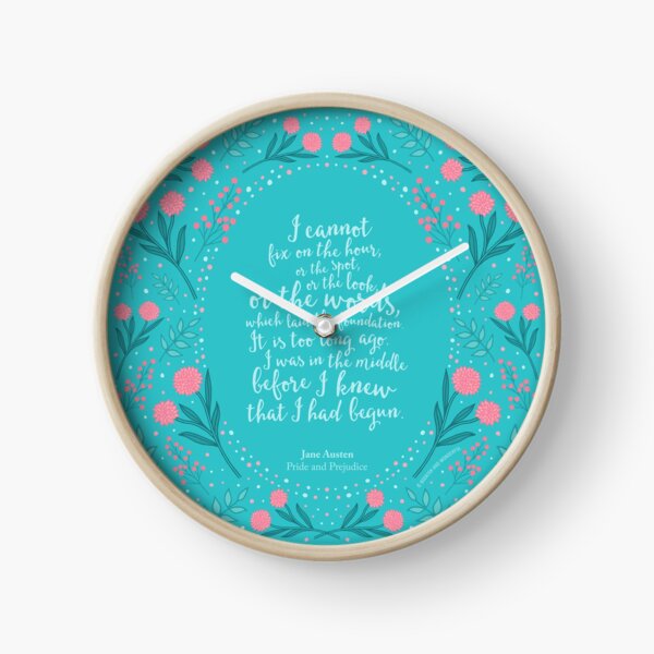 Item preview, Teal and Pink Floral Jane Austen Pride and Prejudice designed and sold by Bookish and Wonderful.