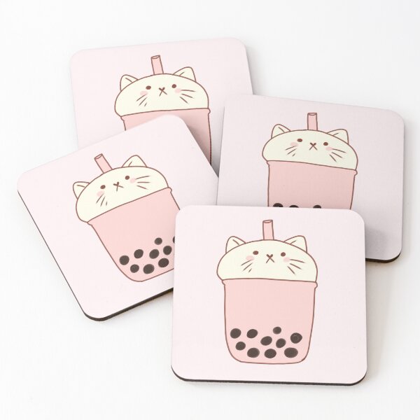 Item preview, boba cat illustration  designed and sold by Mayarart.