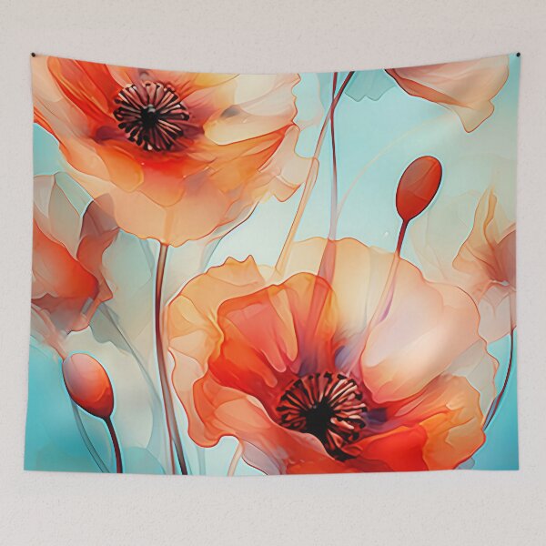 Item preview, Red Inky Poppies 3 designed and sold by Red Witch Art.