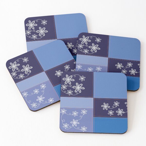 Item preview, Faux Denim Blue Jeans Patchwork Pattern in various shades of Blue designed and sold by Aureusglow.
