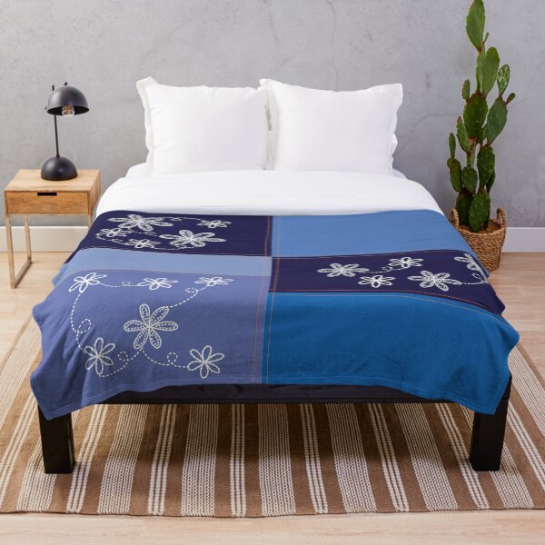 Item preview, Faux Denim Blue Jeans Patchwork Pattern in various shades of Blue designed and sold by Aureusglow.