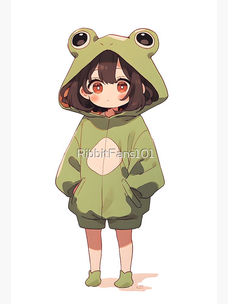 Kawaii Frog Girl Anime - Frog Girl - Magnet | TeePublic