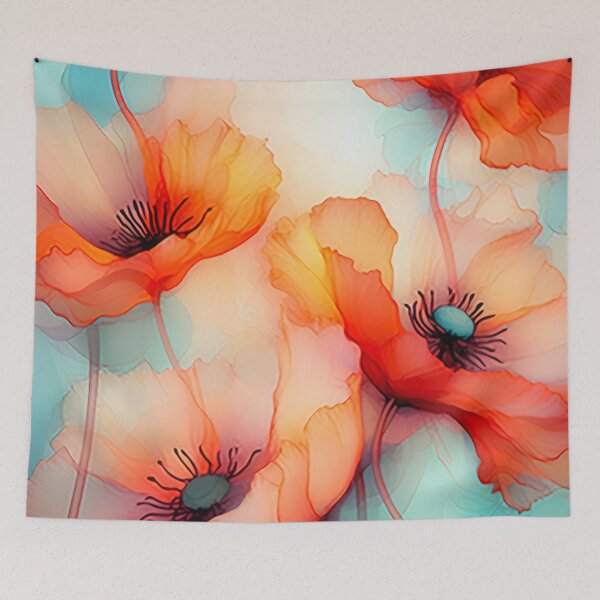 Item preview, Red Inky Poppies 4 designed and sold by Red Witch Art.