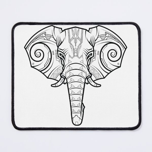 Item preview, Abstract Elephant Head In Techno Drawing Style designed and sold by ozumdesigns.