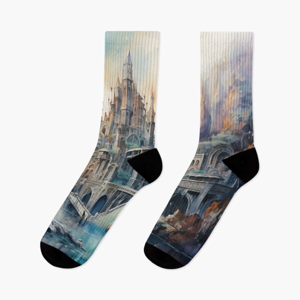 Item preview, Watercolor High Fantasy Castle designed and sold by dcrc.