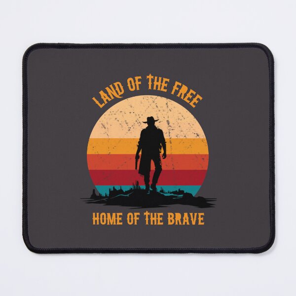 Item preview, Land of the free. Home of the brave. Wild West. Vintage. Retro. Cowboy. designed and sold by Tsifra.