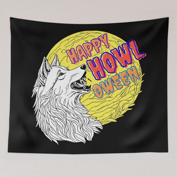 Item preview, happy HOWL oween - Halloween Wolf designed and sold by NOTSNIW ART.