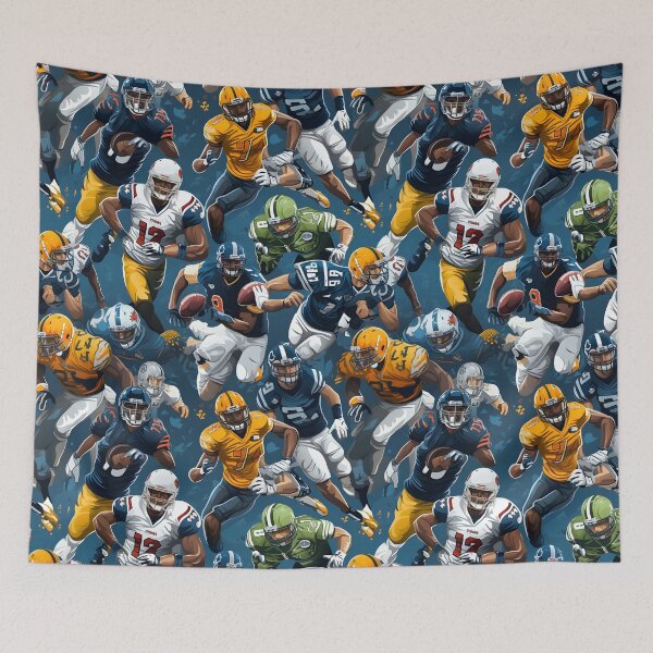 Item preview, Architects of football dream—building a Football Kickoff legacy with each pass, run, and touchdown. Post Graduate Study of Autumn Design Fall Fashion Football Pattern. designed and sold by ignasirus.