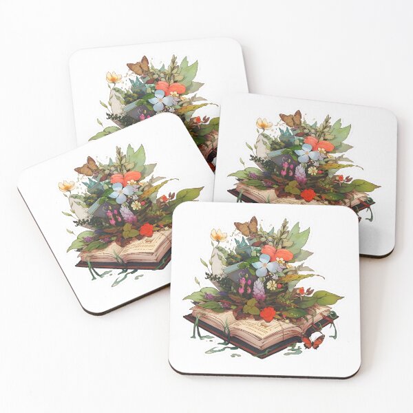 Item preview, Books and Botany Flower Bouquet Sticker and Shirt Design by Zeesdesign on Redbubble designed and sold by ZEESDESIGN.