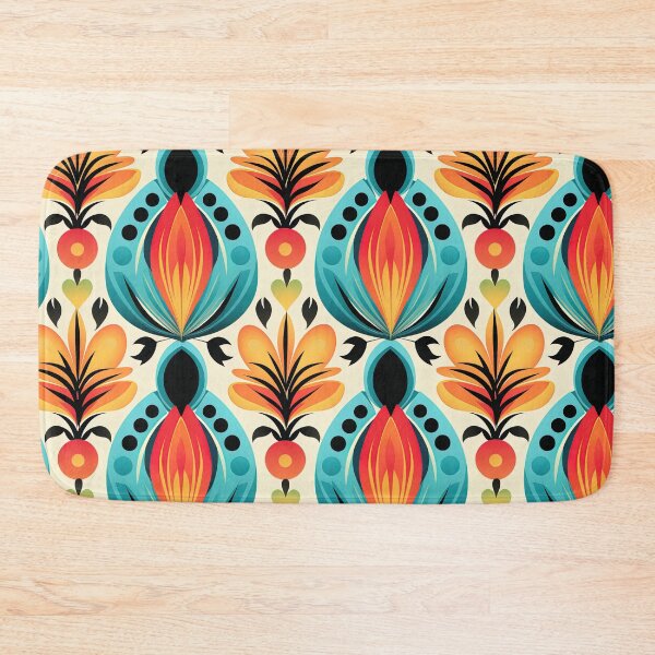 Item preview, Bright Art-Deco Autumnal Sidney Maws Style Floral Pattern designed and sold by sμ (smew).