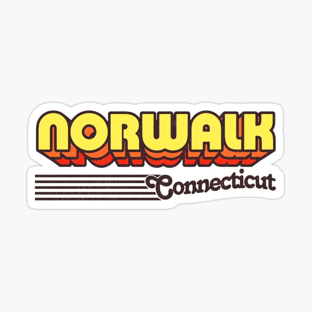 Norwalk, Connecticut | Retro Stripes Sticker
