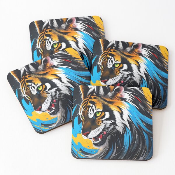 Item preview, a painting of a tiger on a black background designed and sold by Enga6.
