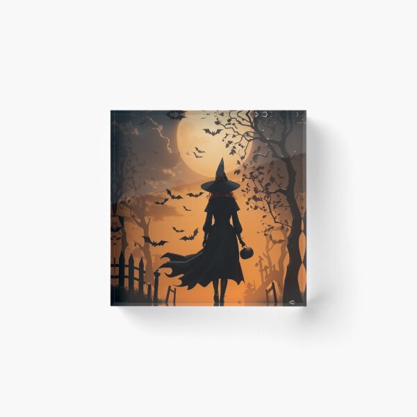 Item preview, Mystic Night's Conjuring: Witch, Pumpkin, Haunted House, Bats, Full Moon designed and sold by irosh madushan.