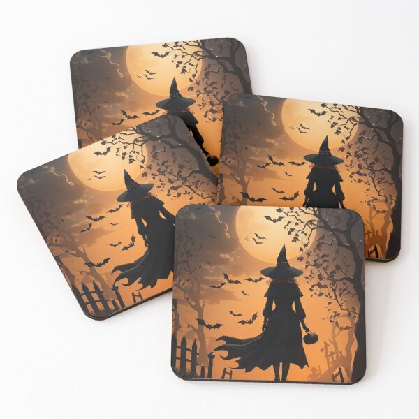 Item preview, Mystic Night's Conjuring: Witch, Pumpkin, Haunted House, Bats, Full Moon designed and sold by irosh madushan.