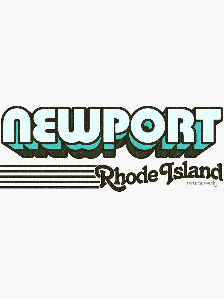 Thumbnail 3 of 3, Sticker, Newport, Rhode Island | Retro Stripes designed and sold by retroready.