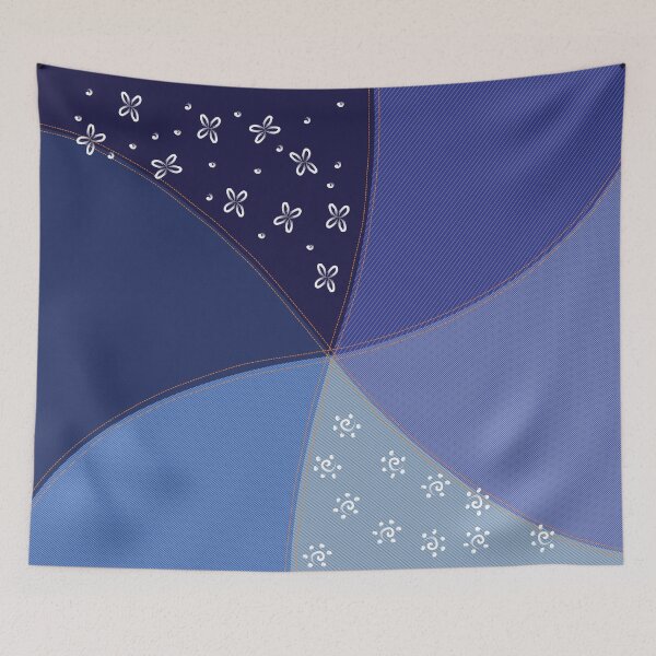 Item preview, Faux Denim Jeans Patchwork in various shades of Blue designed and sold by Aureusglow.