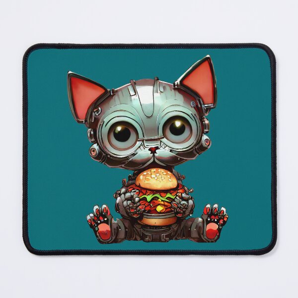 Item preview, Robo-Cat Eating A Hamburger! designed and sold by kukamatsu.