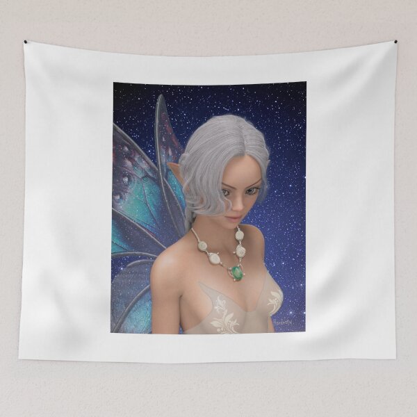 Item preview, Portrait of a fairy under a starry sky designed and sold by Fantasyart123.
