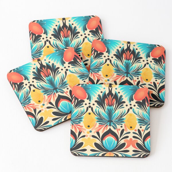 Item preview, Bright Minimal Art-Deco Autumnal Sidney Maws Style Floral Pattern, Ideal Wallpaper designed and sold by sμ (smew).