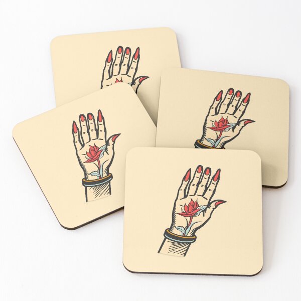 Item preview, Lesbian hand | Vintage retro queer traditional tattoo art (beige background color) designed and sold by QinkQueerTats.