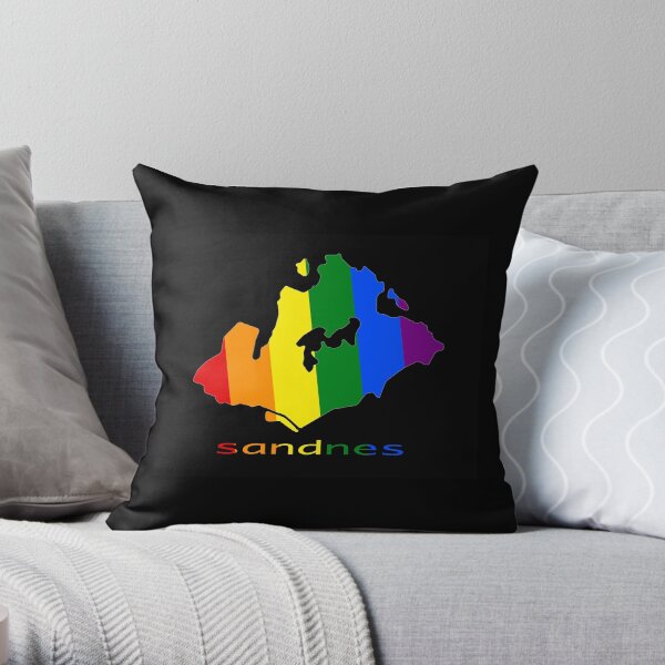 Rainbow mAps - Sandnes Throw Pillow