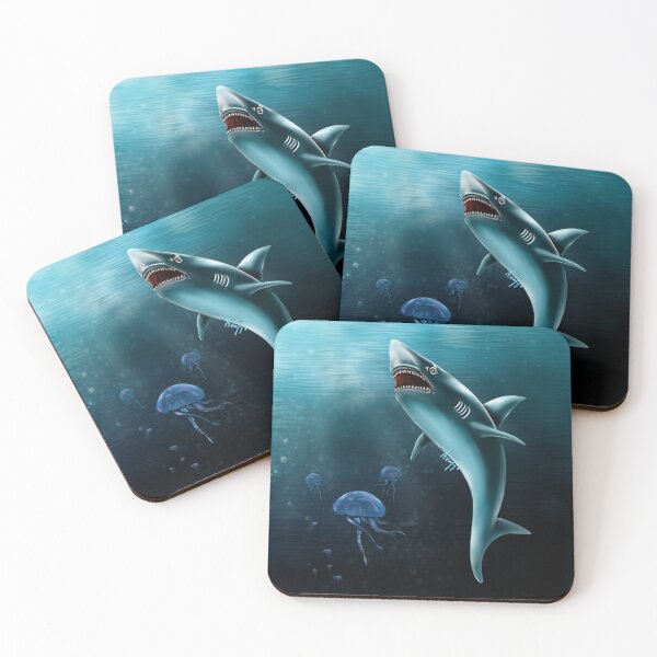 Item preview, big shark with jellyfish designed and sold by Themys24.