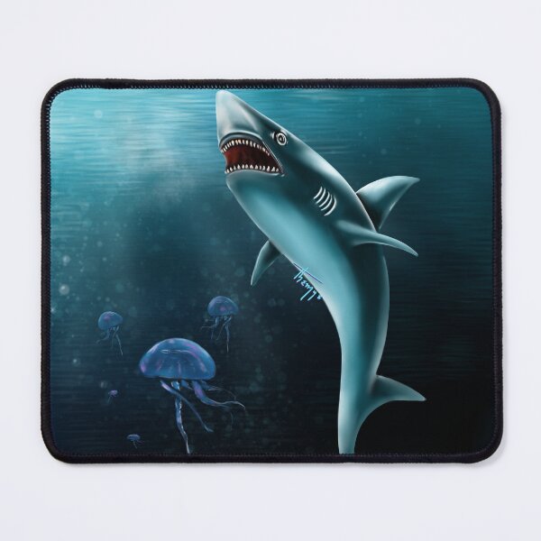 Item preview, big shark with jellyfish designed and sold by Themys24.