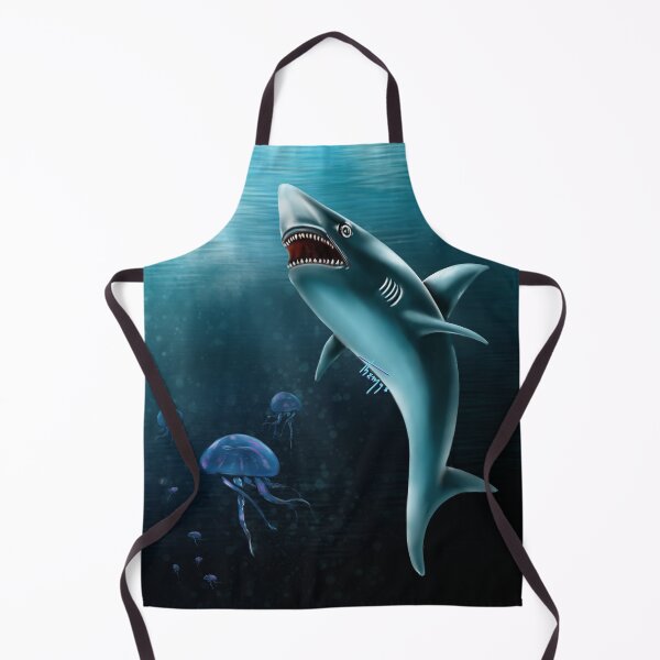 Item preview, big shark with jellyfish designed and sold by Themys24.