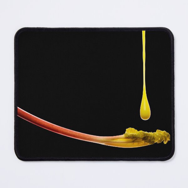 Item preview, Custard about to drip onto a rhubarb stem designed and sold by bailey-cooper.