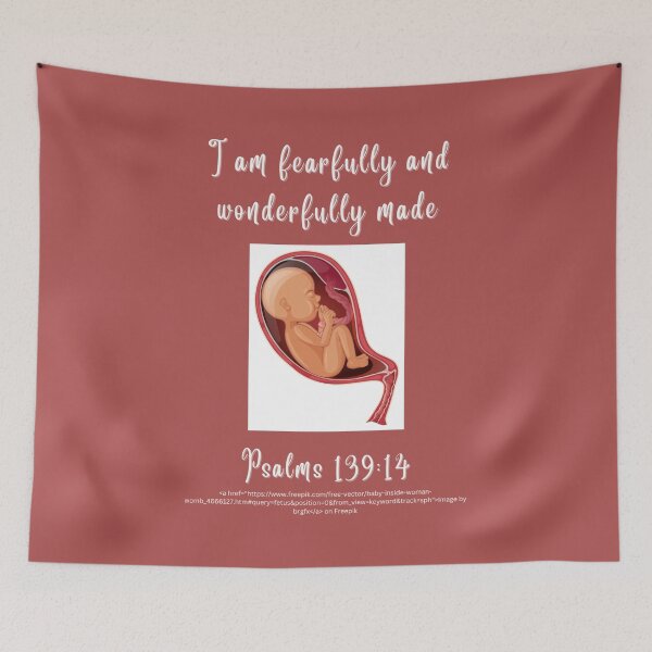 Item preview, Fearfully and Wonderfully Made baby in womb ~ Psalms 139:14 designed and sold by RhondaCGoins.