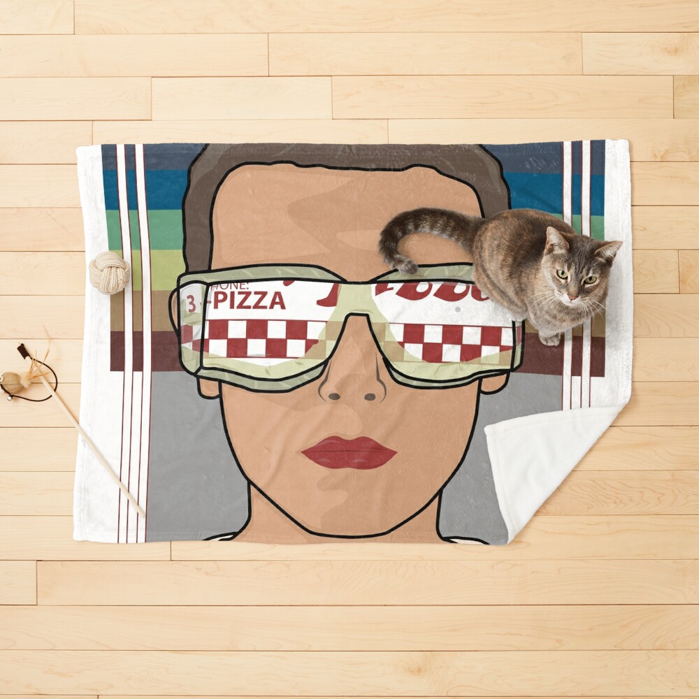 Stranger Things Eleven Wearing Pizza Box Glasses Mask for Sale by shane22