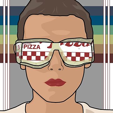 Artwork thumbnail, Stranger Things Eleven Wearing Pizza Box Glasses by shane22
