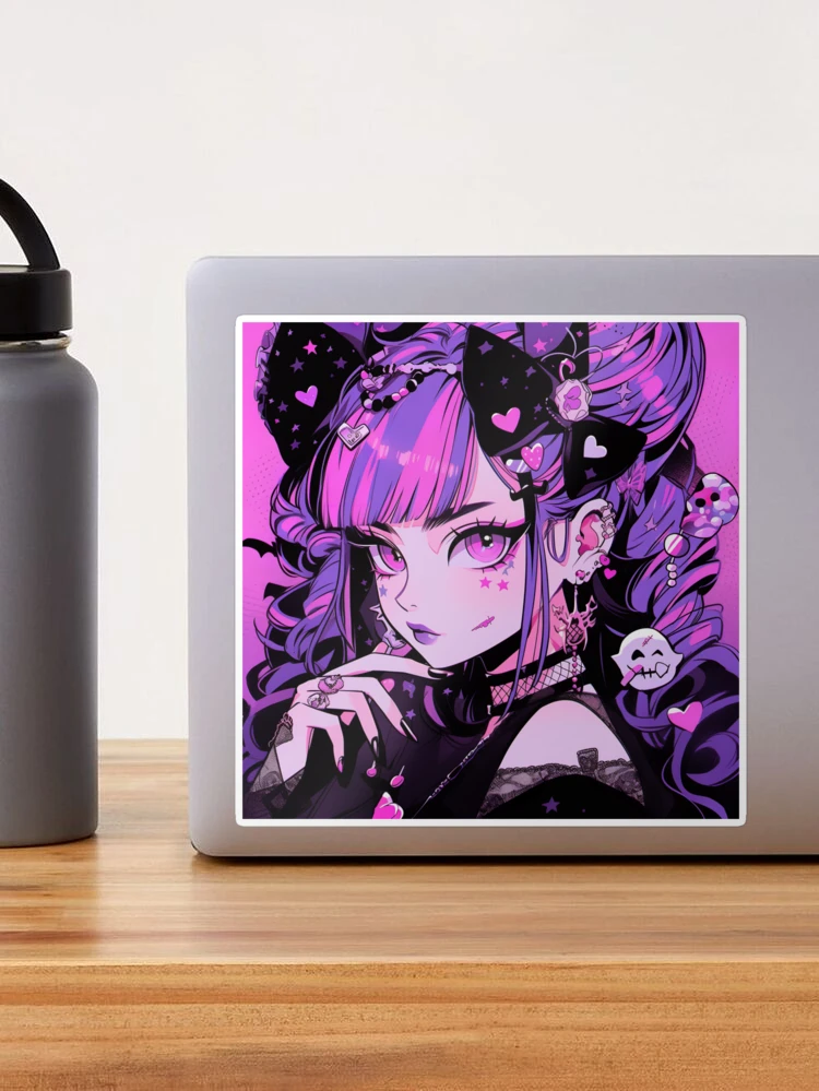 Sweet Pink and Purple Harajuku Anime Girl