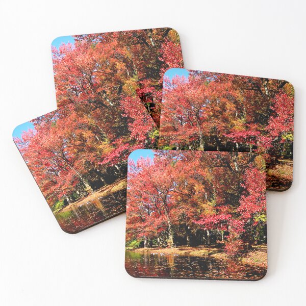 Item preview, Red Trees by Lake designed and sold by Susan Savad.