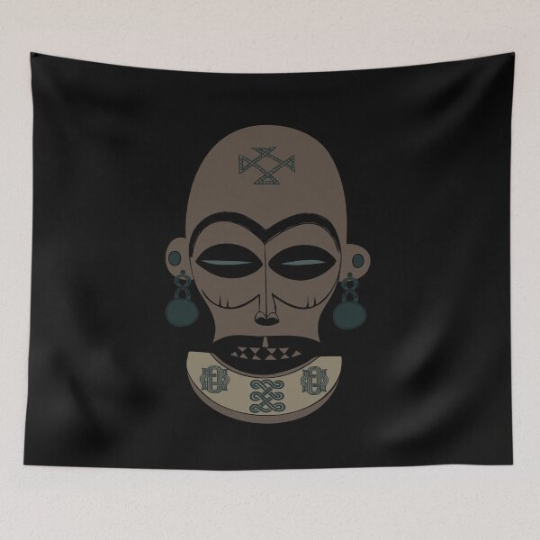 Item preview, African Abstract tribal tattoo mask art designed and sold by Alexaltay.