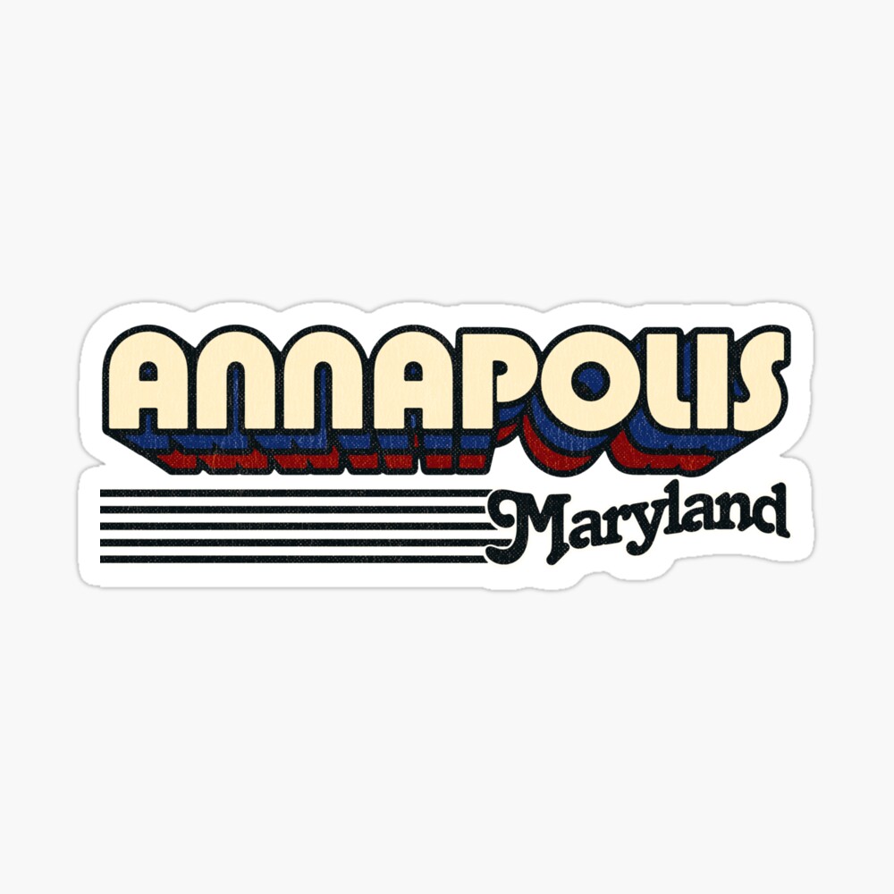 Annapolis, Maryland | Retro Stripes Sticker